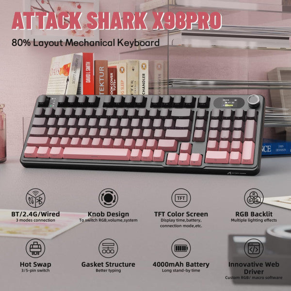 ATTACK SHARK X98 Pro Blackberry (Blueberry Switch) ATTACK SHARK X98 Pro Blackberry (Blueberry Switch)